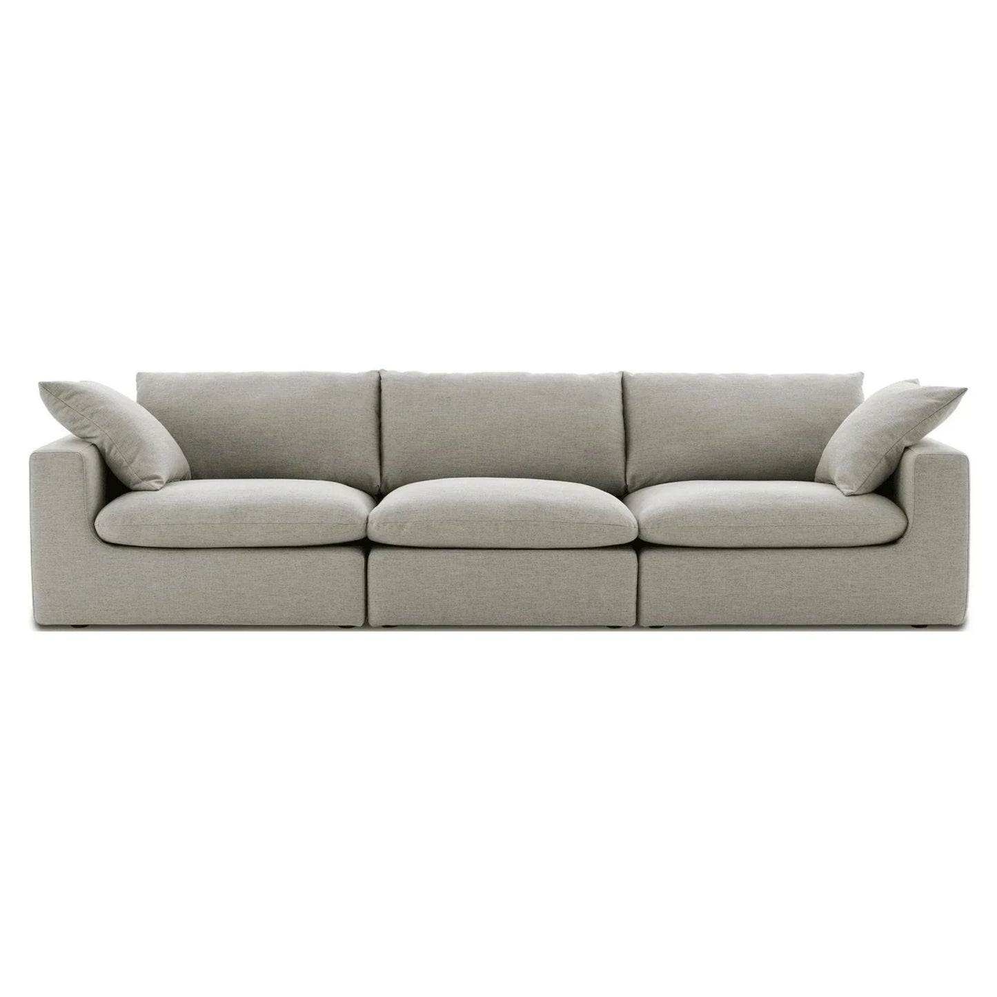 Duke 119" Deep Seat Sectional Sofa, 3 Seater, Gray