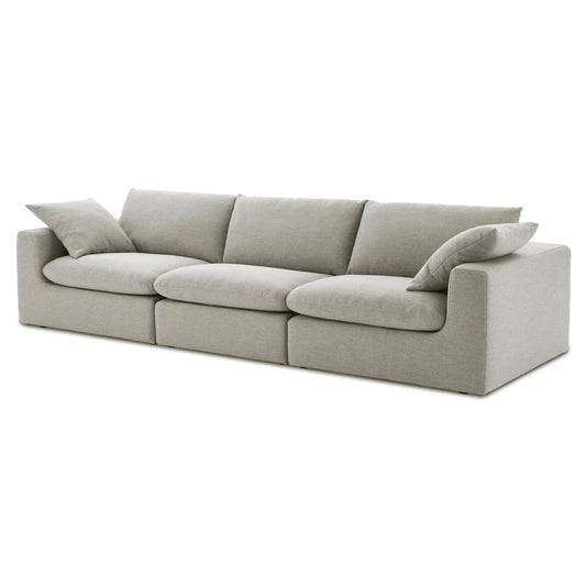Duke 119" Deep Seat Sectional Sofa, 3 Seater, Gray