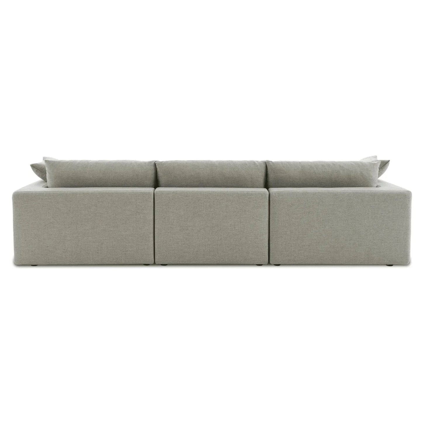 Duke 119" Deep Seat Sectional Sofa, 3 Seater, Gray