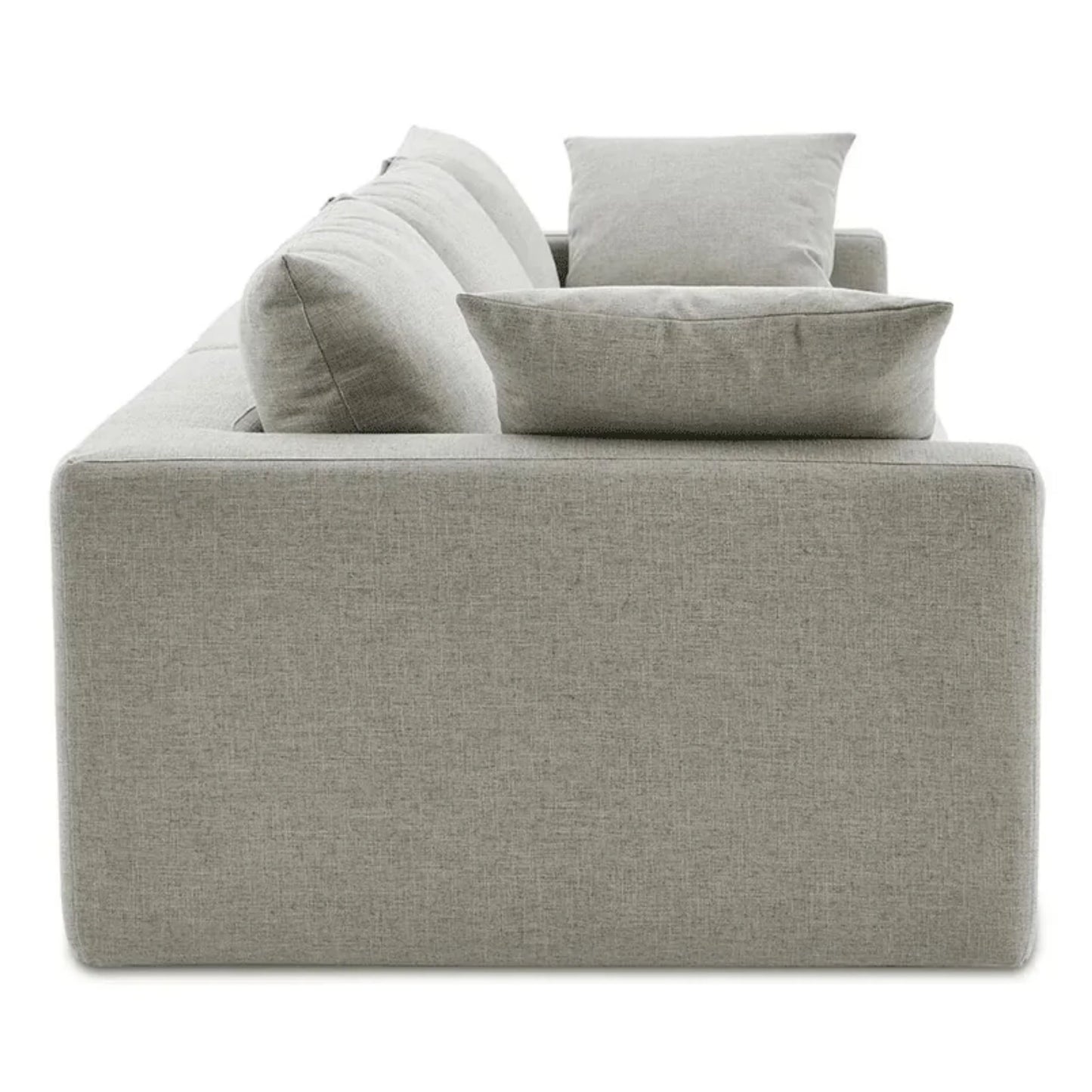 Duke 119" Deep Seat Sectional Sofa, 3 Seater, Gray