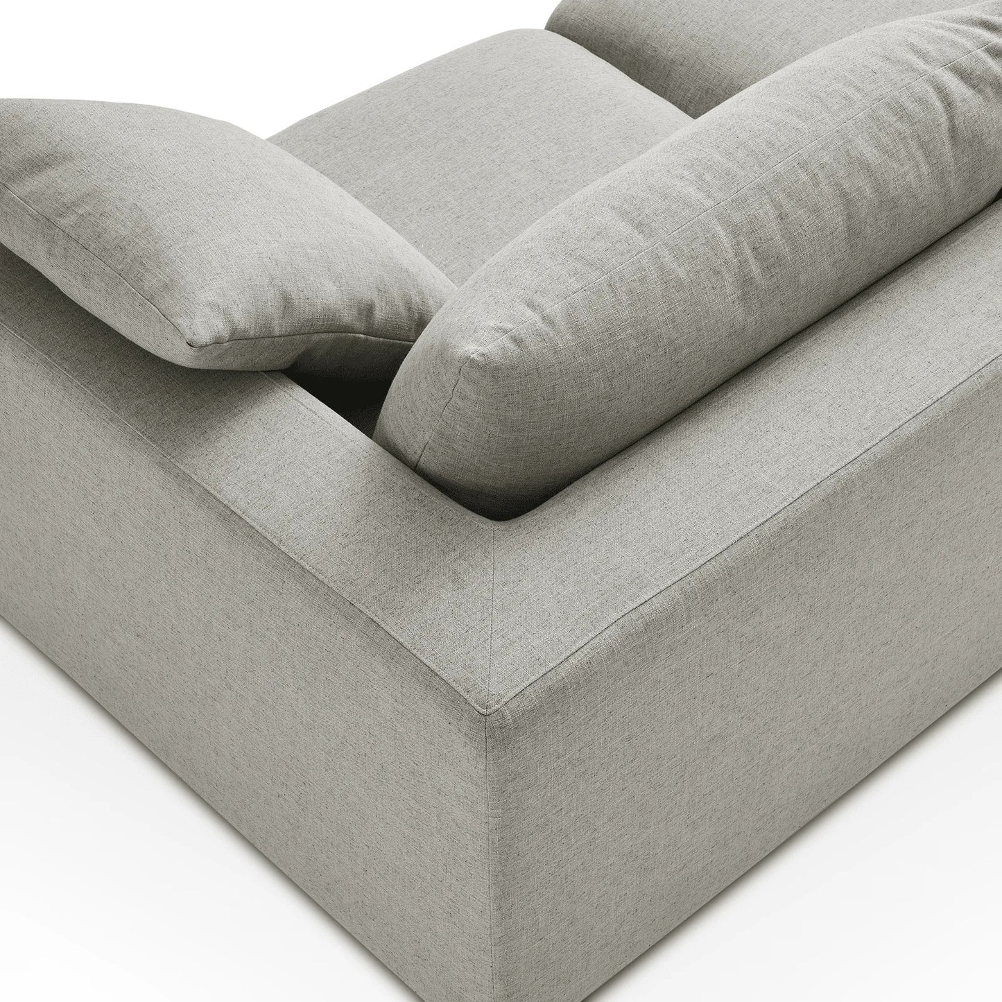 Duke 119" Deep Seat Sectional Sofa, 3 Seater, Gray