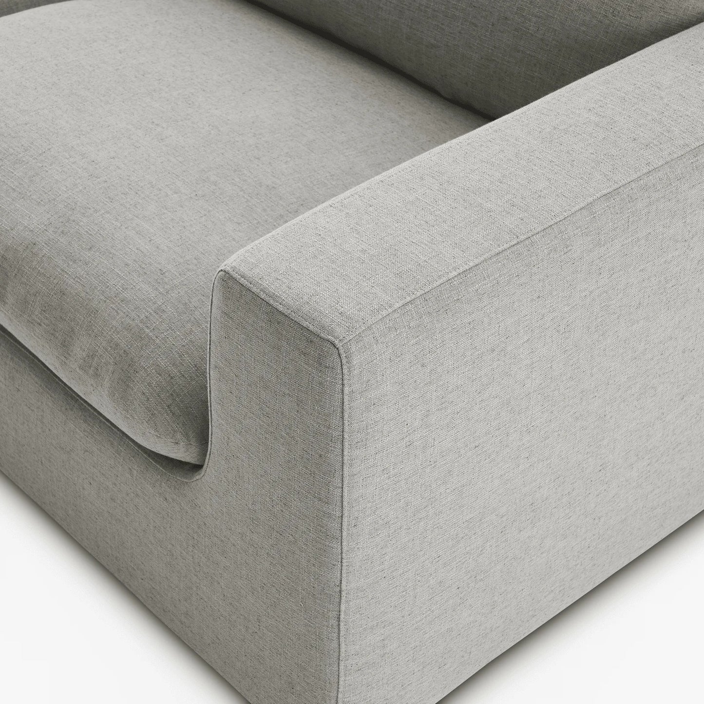 Duke 119" Deep Seat Sectional Sofa, 3 Seater, Gray