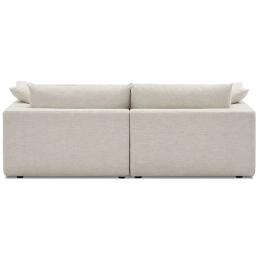 Duke 84" Deep Seat Sectional Sofa With Ottoman, 2 Seater, White