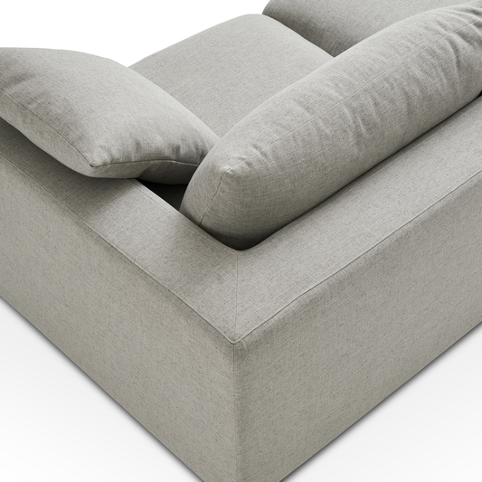 Duke 84" Deep Seat Sectional Sofa With Ottoman, 2 Seater, Gray