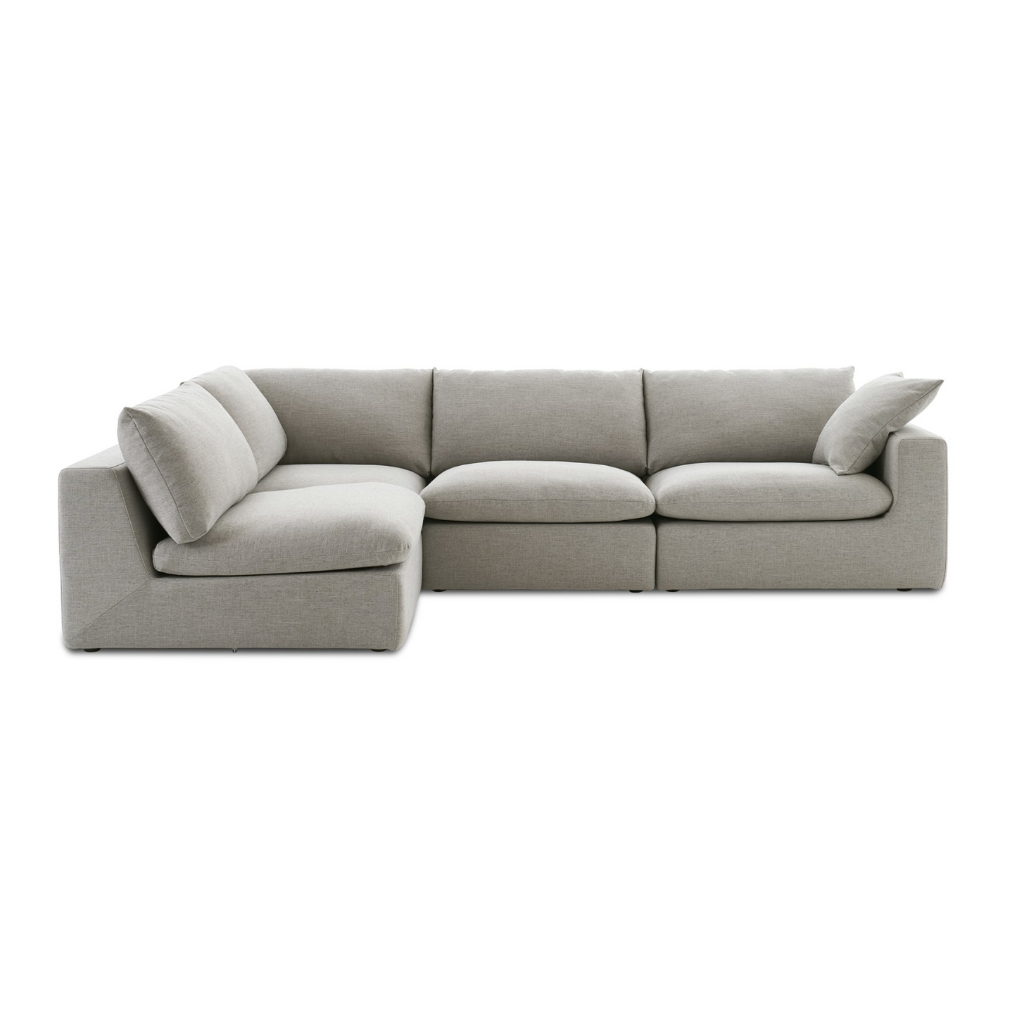 Duke 154" Deep Seat Sectional Sofa, 4 Seater, Gray