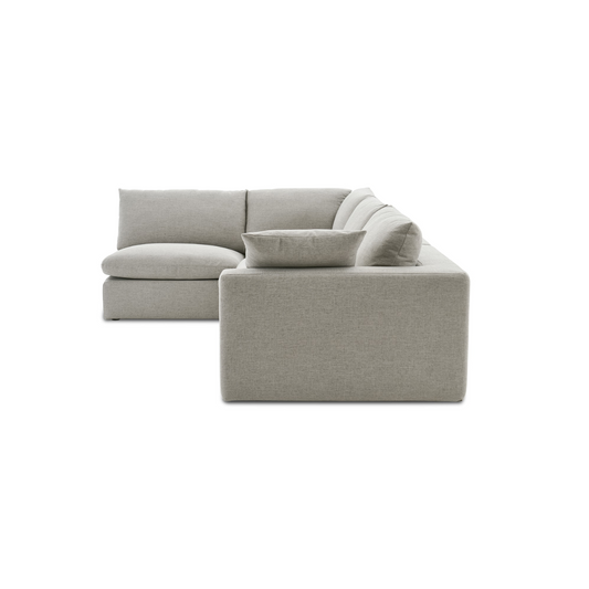Duke 154" Deep Seat Sectional Sofa, 4 Seater, Gray