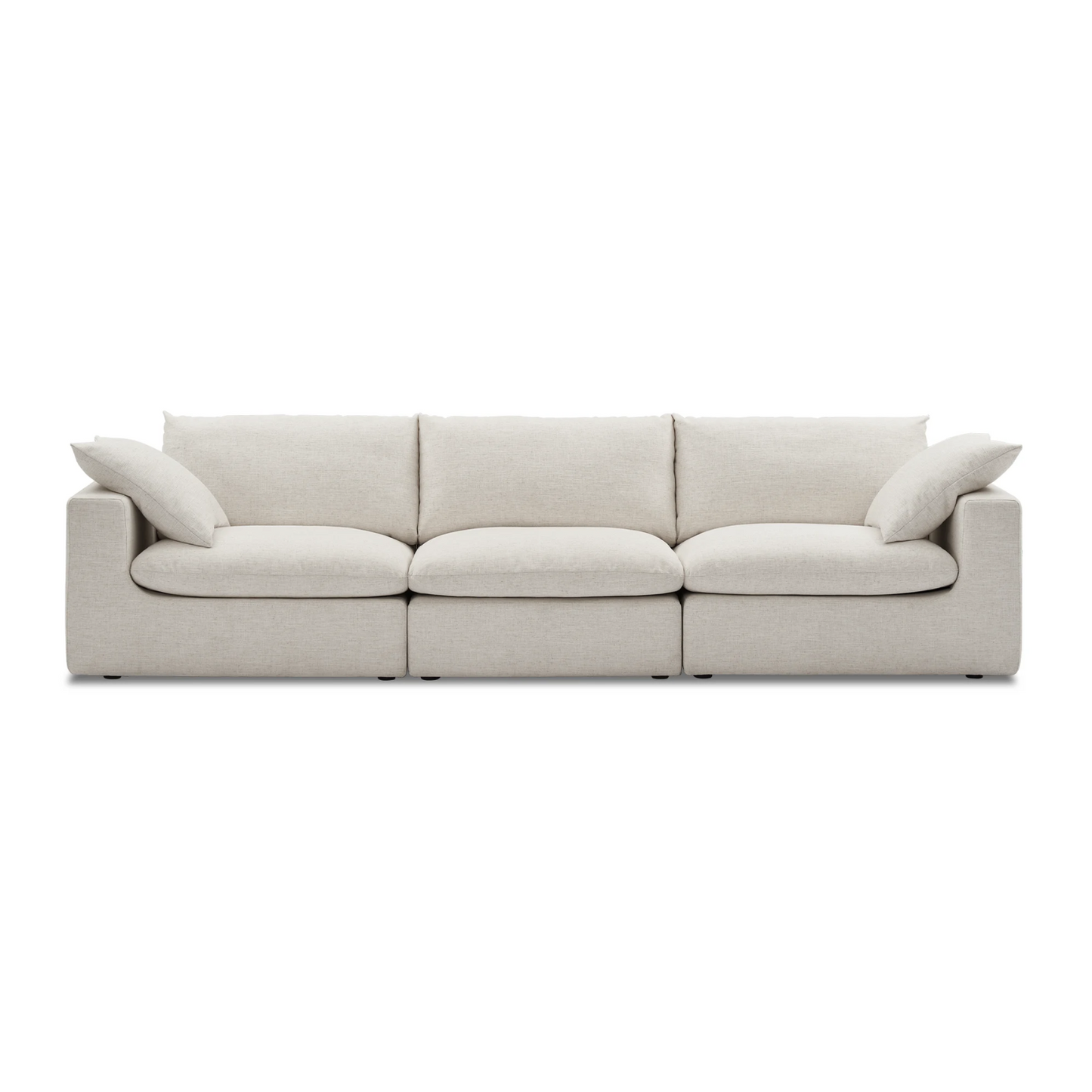 Duke 119" Deep Seat Sectional Sofa, 3 Seater, White