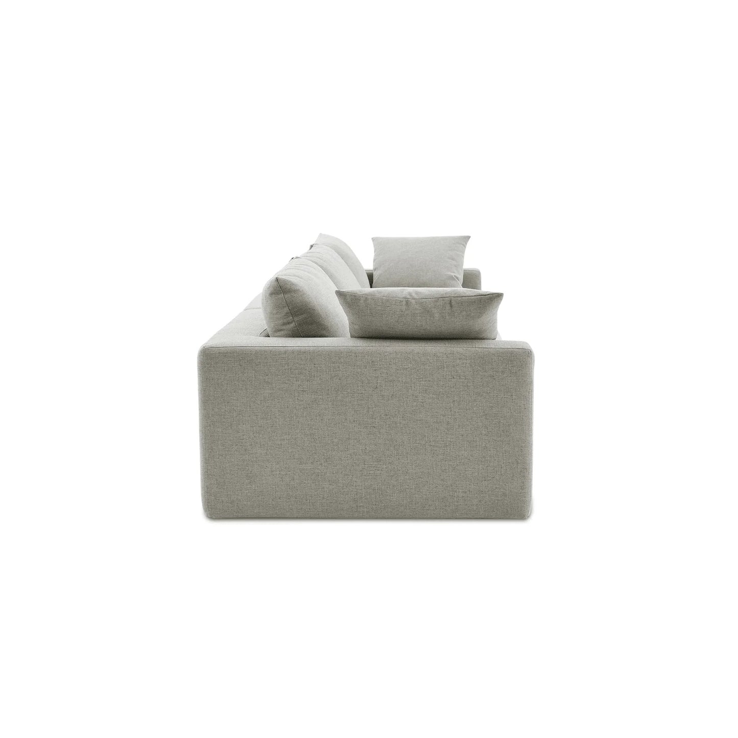 Duke 119" Deep Seat Sectional Sofa With Ottoman, 3 Seater, Gray