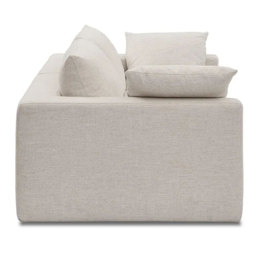 Duke 84" Deep Seat Sectional Sofa, 2 Seater, White