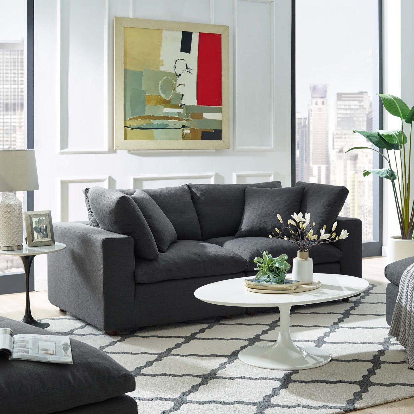 Haven 2 Seater Sectional Sofa, Gray