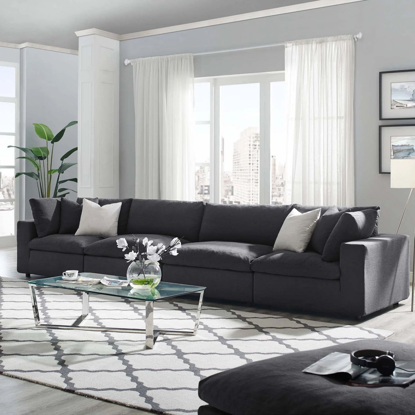 Haven 4 Seater Sectional Sofa, Gray