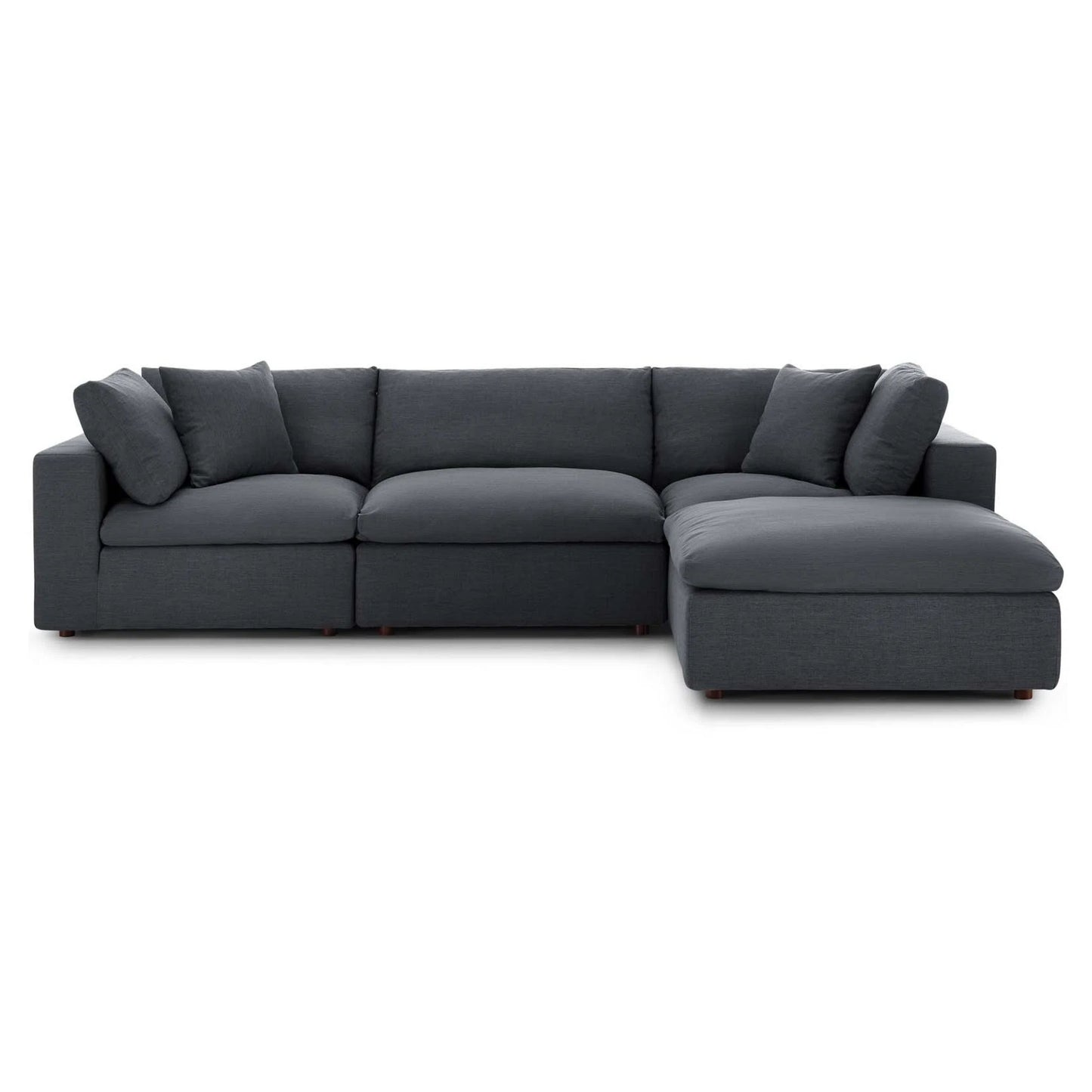 Haven 3 Seater Sectional Sofa With Ottoman, Gray