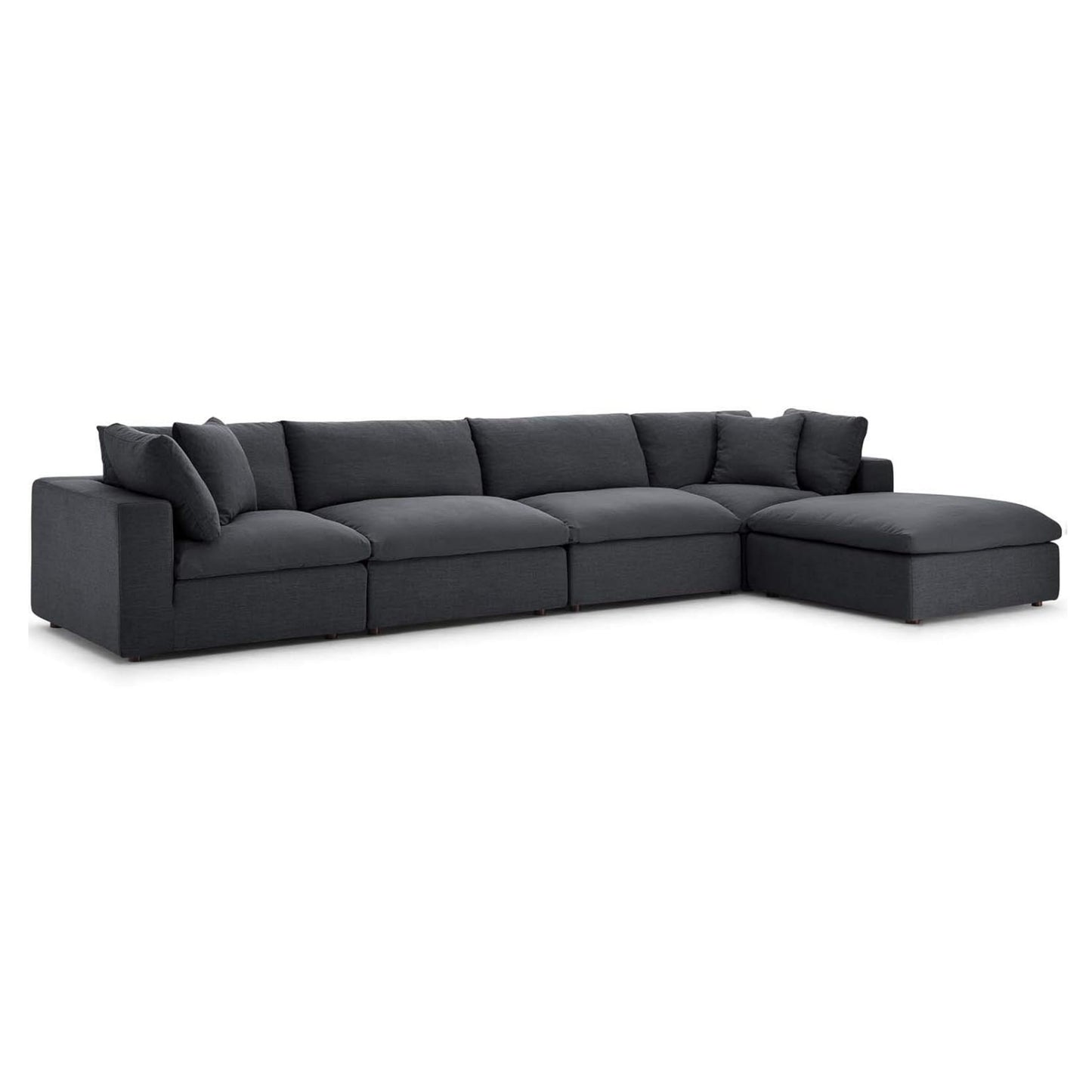 Haven 4 Seater Sectional Sofa With Ottoman, Gray