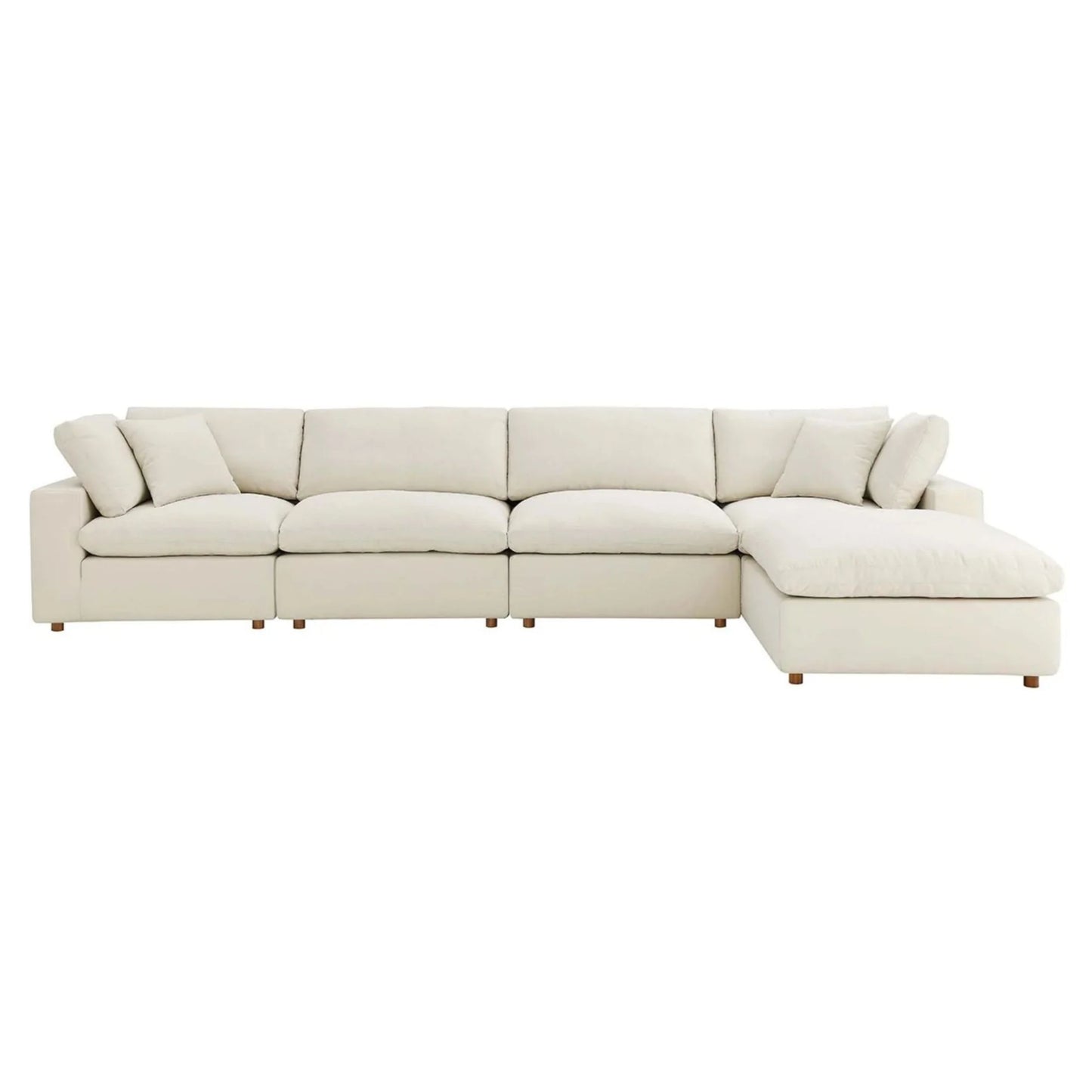 Haven 4 Seater Sectional Sofa With Ottoman, Beige