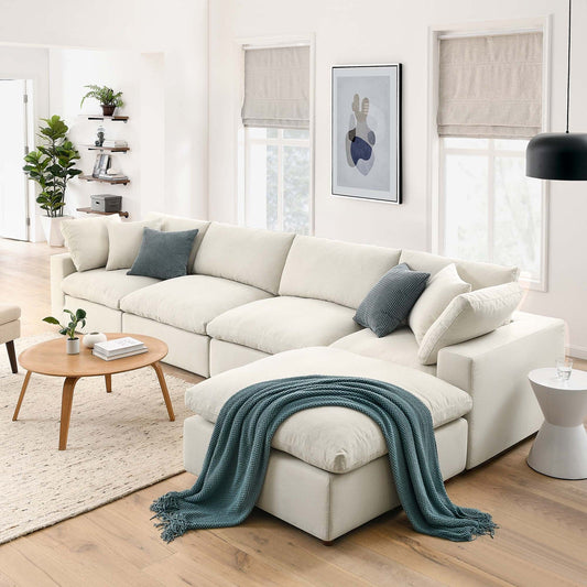 Haven 4 Seater Sectional Sofa With Ottoman, Beige
