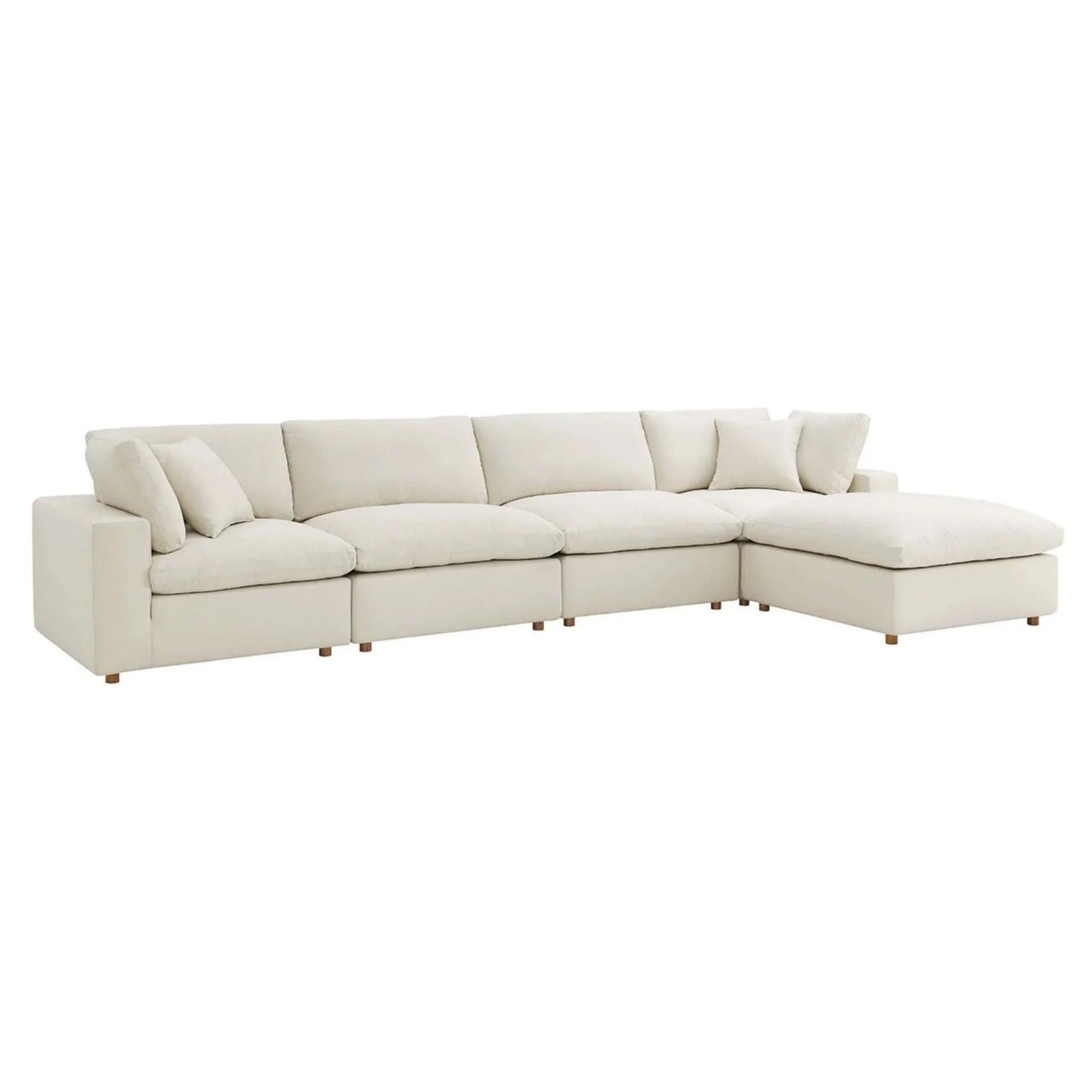 Haven 4 Seater Sectional Sofa With Ottoman, Beige