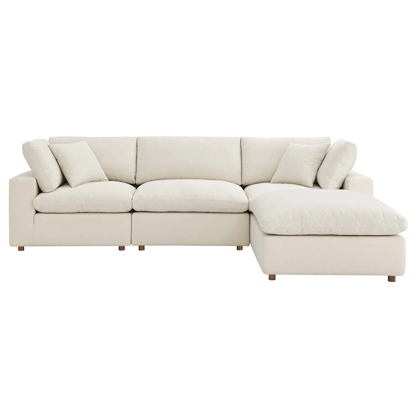 Haven 3 Seater Sectional Sofa With Ottoman, Beige