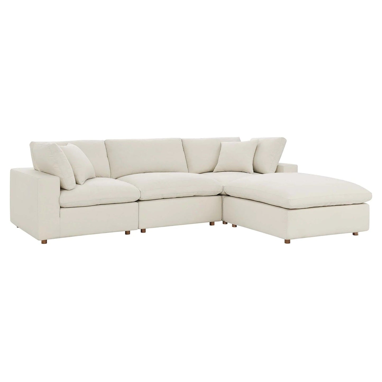 Haven 3 Seater Sectional Sofa With Ottoman, Beige
