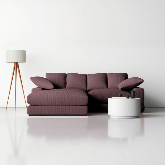 Aurelle Home 106" Reversible Contemporary Deep Seat Sectional Sofa, Dark Brown