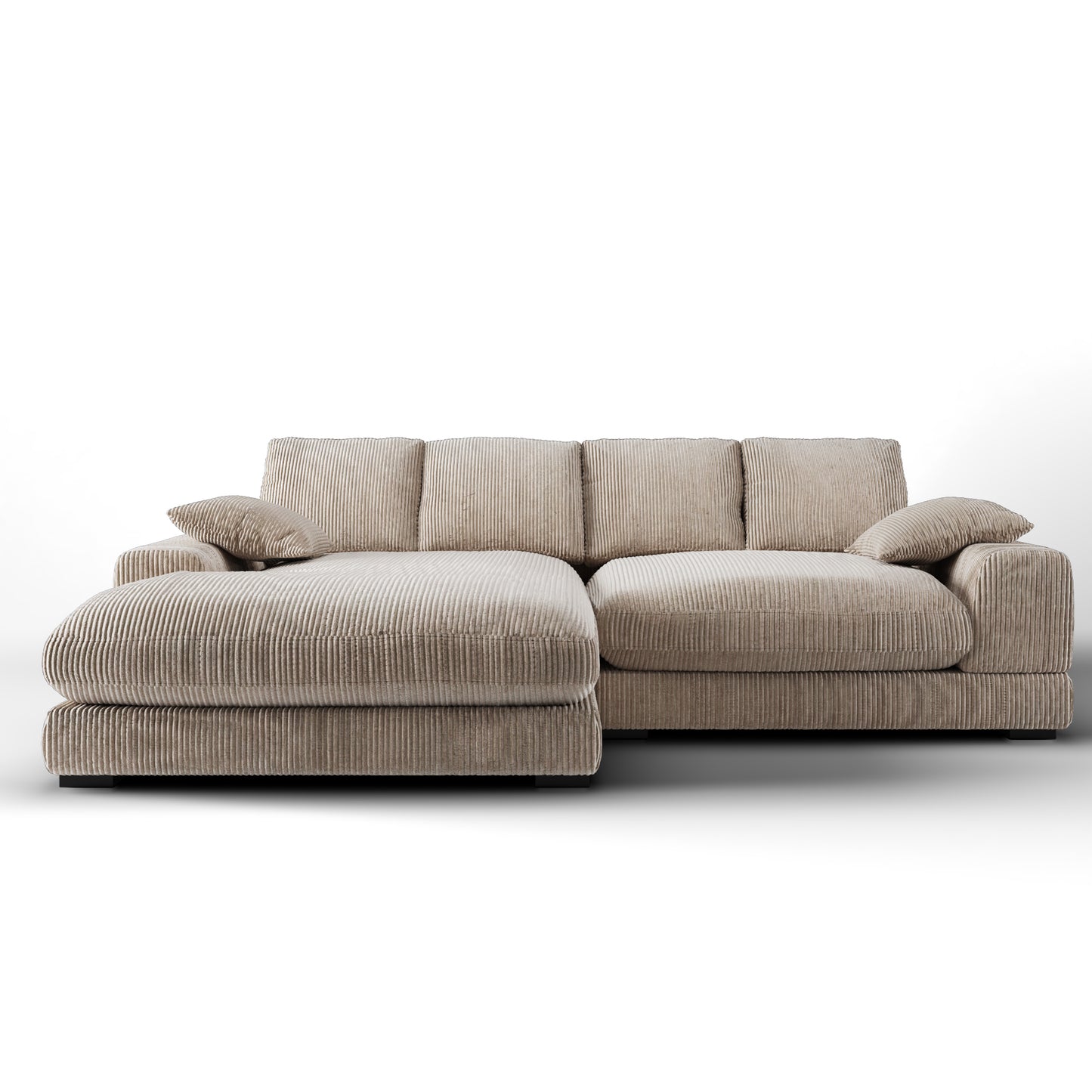 Aurelle Home 106" Reversible Contemporary Deep Seat Sectional Sofa, Cappuccino