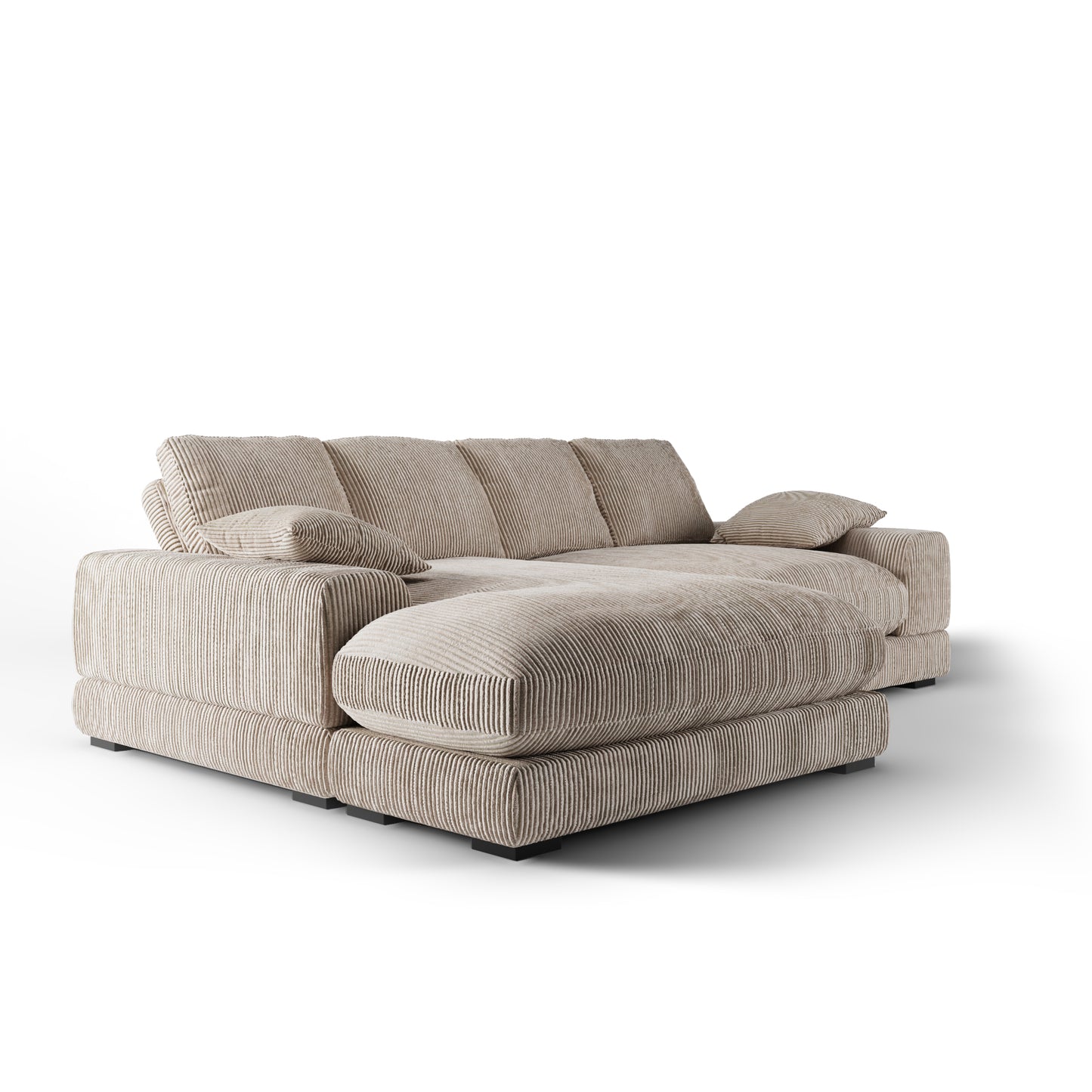 Aurelle Home 106" Reversible Contemporary Deep Seat Sectional Sofa, Cappuccino