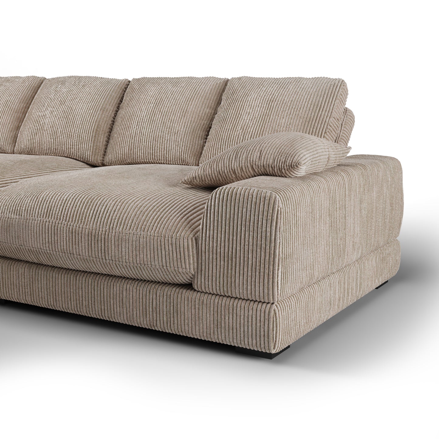 Aurelle Home 106" Reversible Contemporary Deep Seat Sectional Sofa, Cappuccino