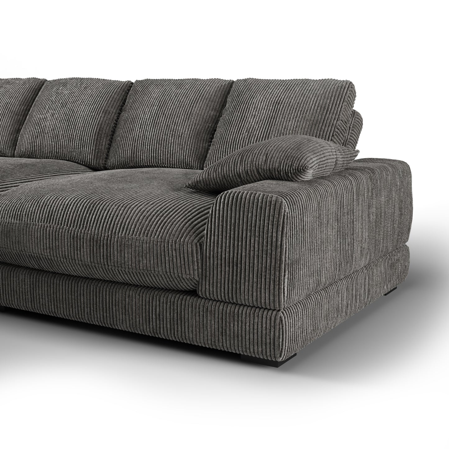 Aurelle Home 106" Reversible Contemporary Deep Seat Sectional Sofa, Charcoal Gray