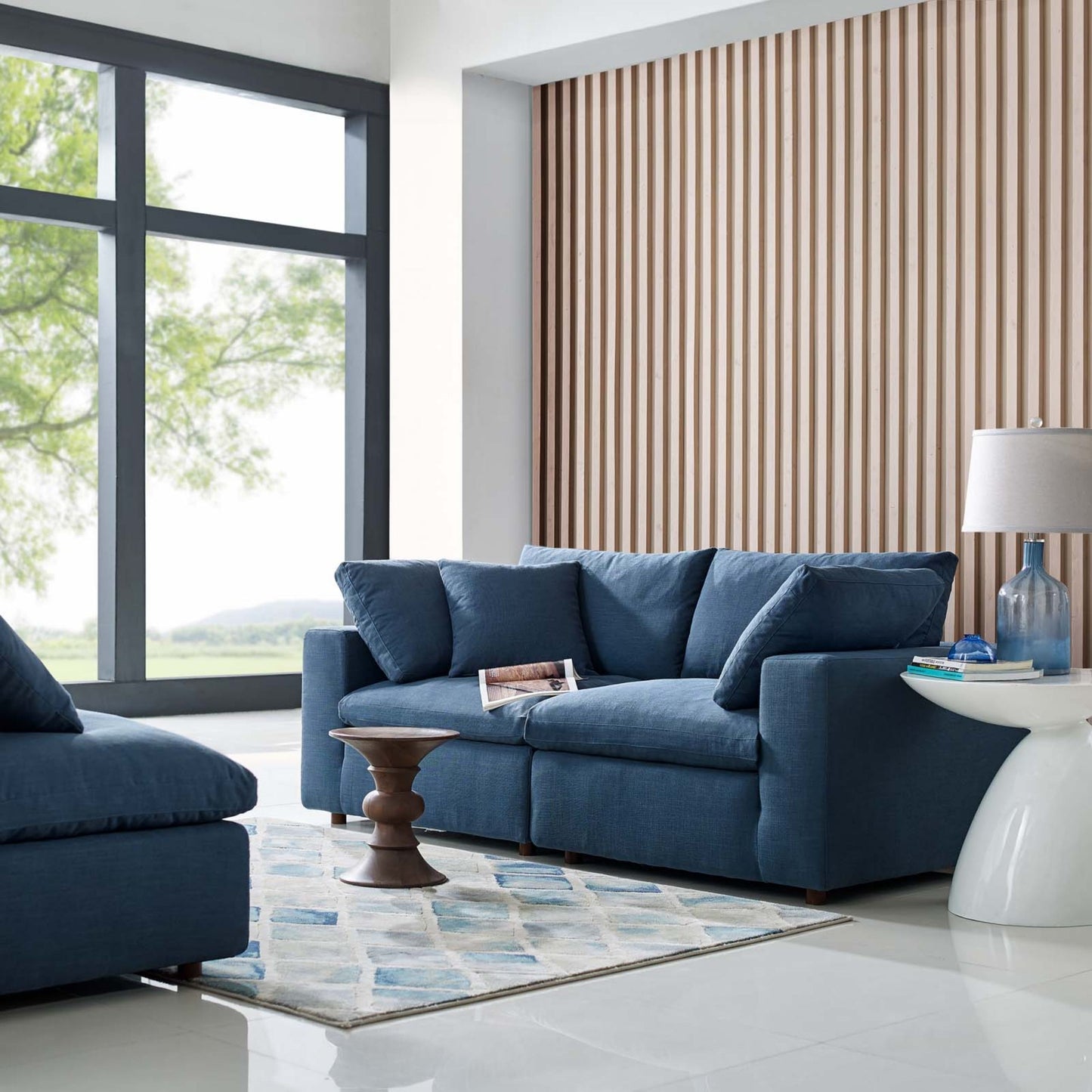 Haven 2 Seater Sectional Sofa, Azure