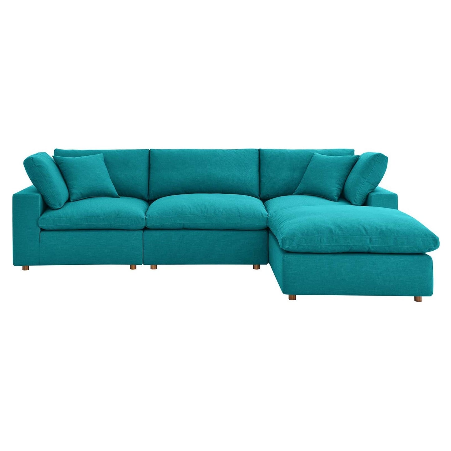 Haven 3 Seater Sectional Sofa With Ottoman, Teal