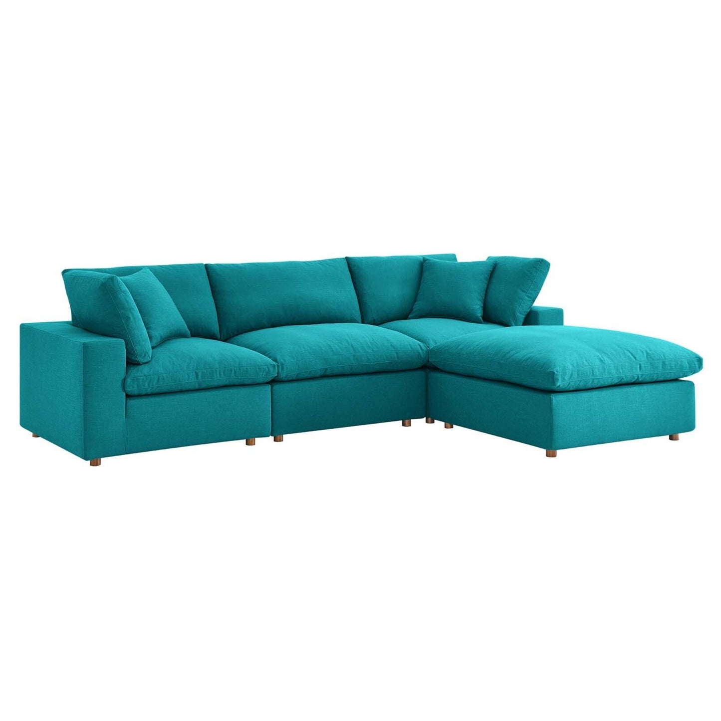 Haven 3 Seater Sectional Sofa With Ottoman, Teal