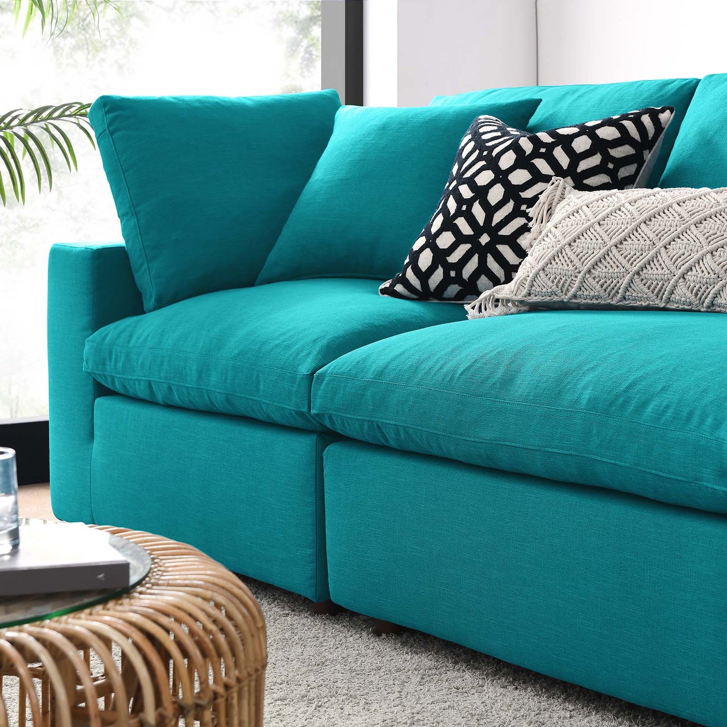 Haven 4 Seater Sectional Sofa, Teal