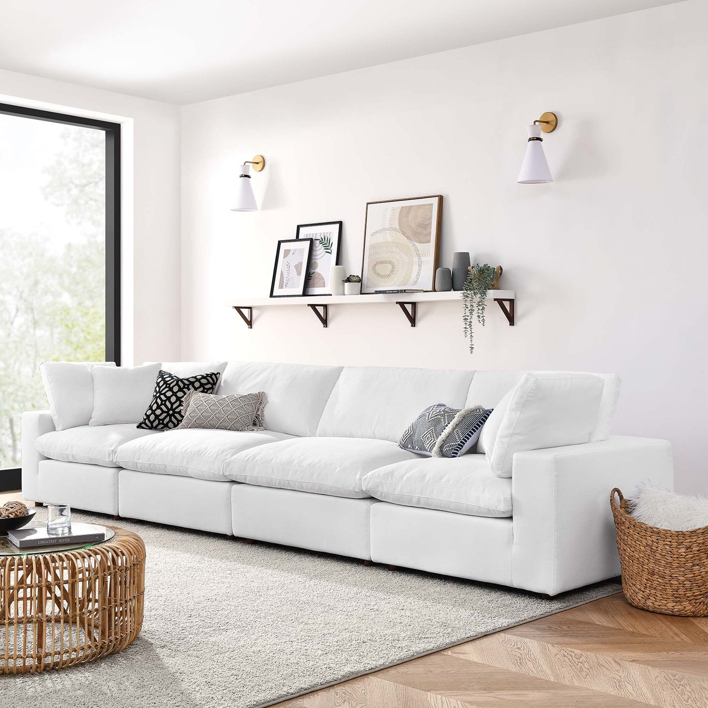 Haven 4 Seater Sectional Sofa, White