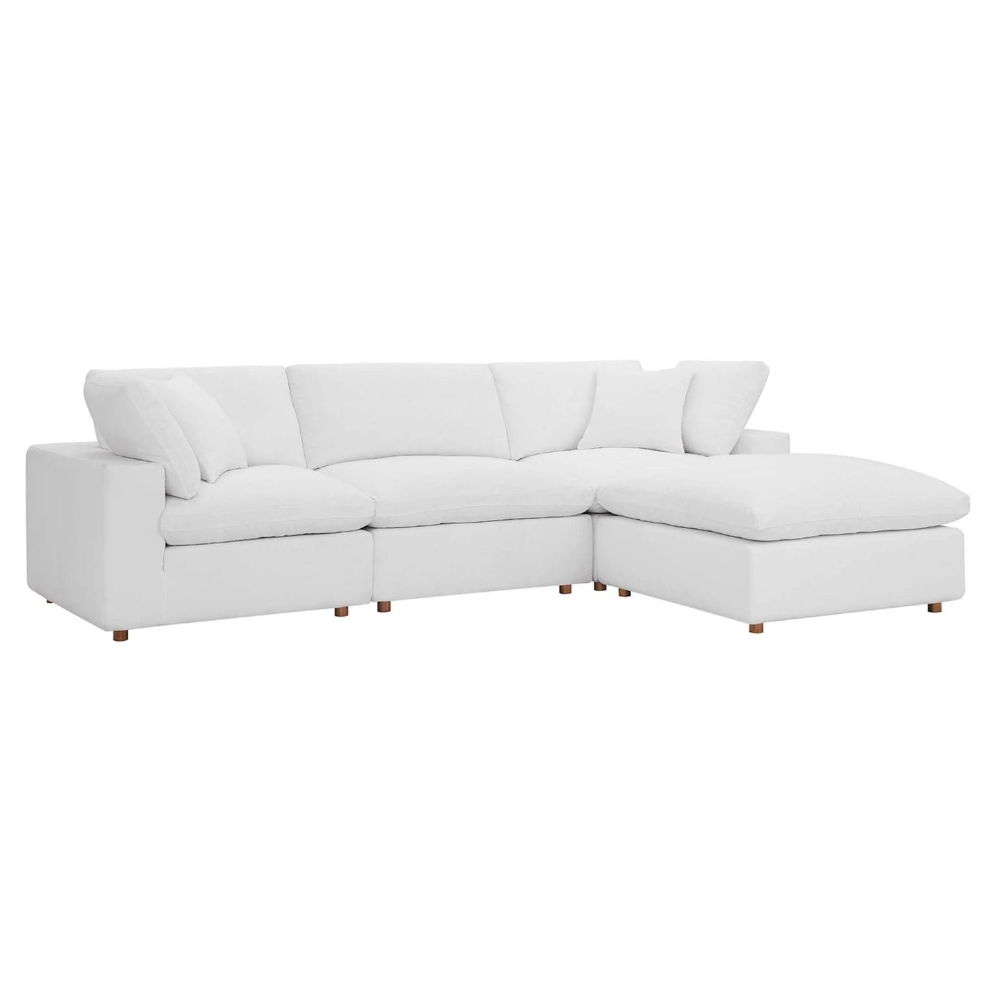Haven 3 Seater Sectional Sofa With Ottoman, White
