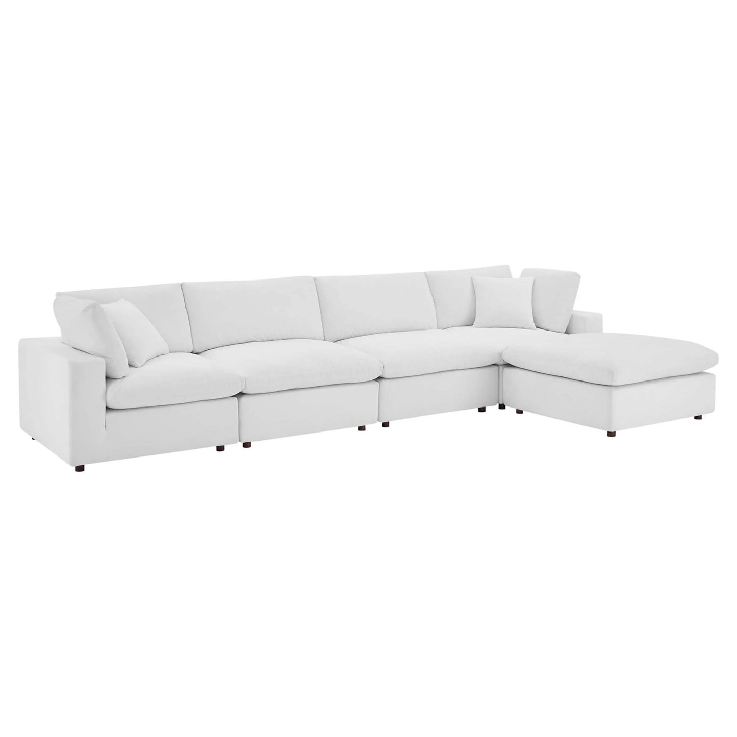 Haven 4 Seater Sectional Sofa With Ottoman, White