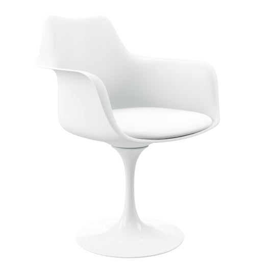 Tulip Swivel Armchair, White