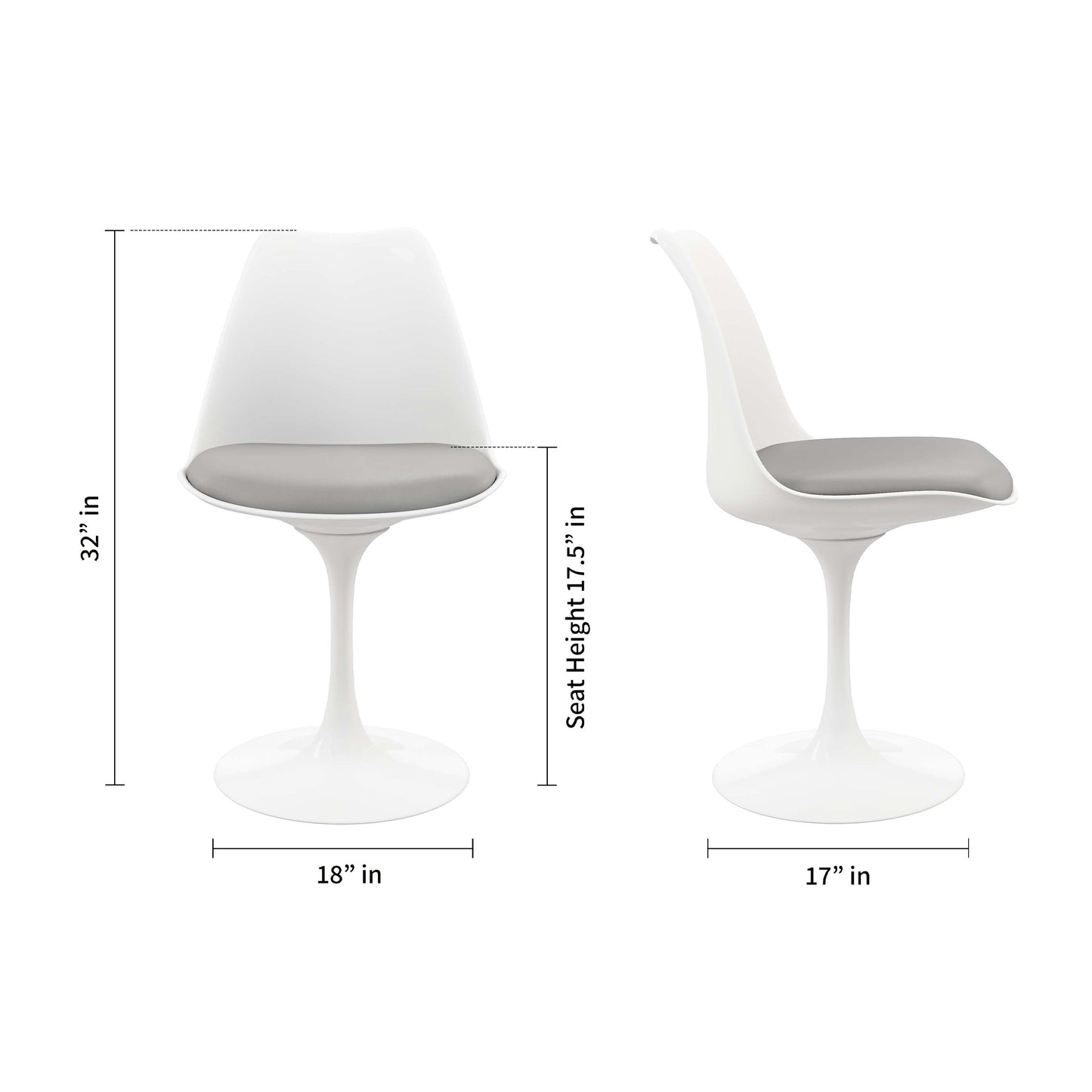 Tulip Swivel Side Chair, Gray