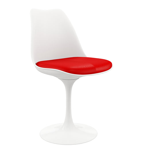 Tulip Swivel Side Chair, Red