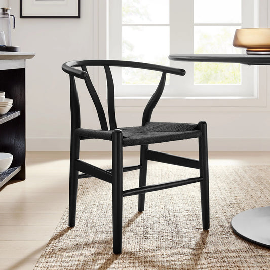 Y Dining Chair, Black-Black
