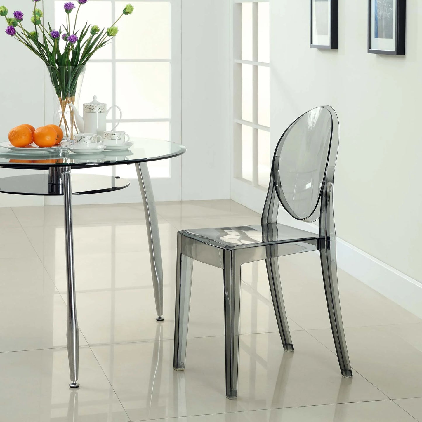 Ghost Dining Chair, Smoke Gray