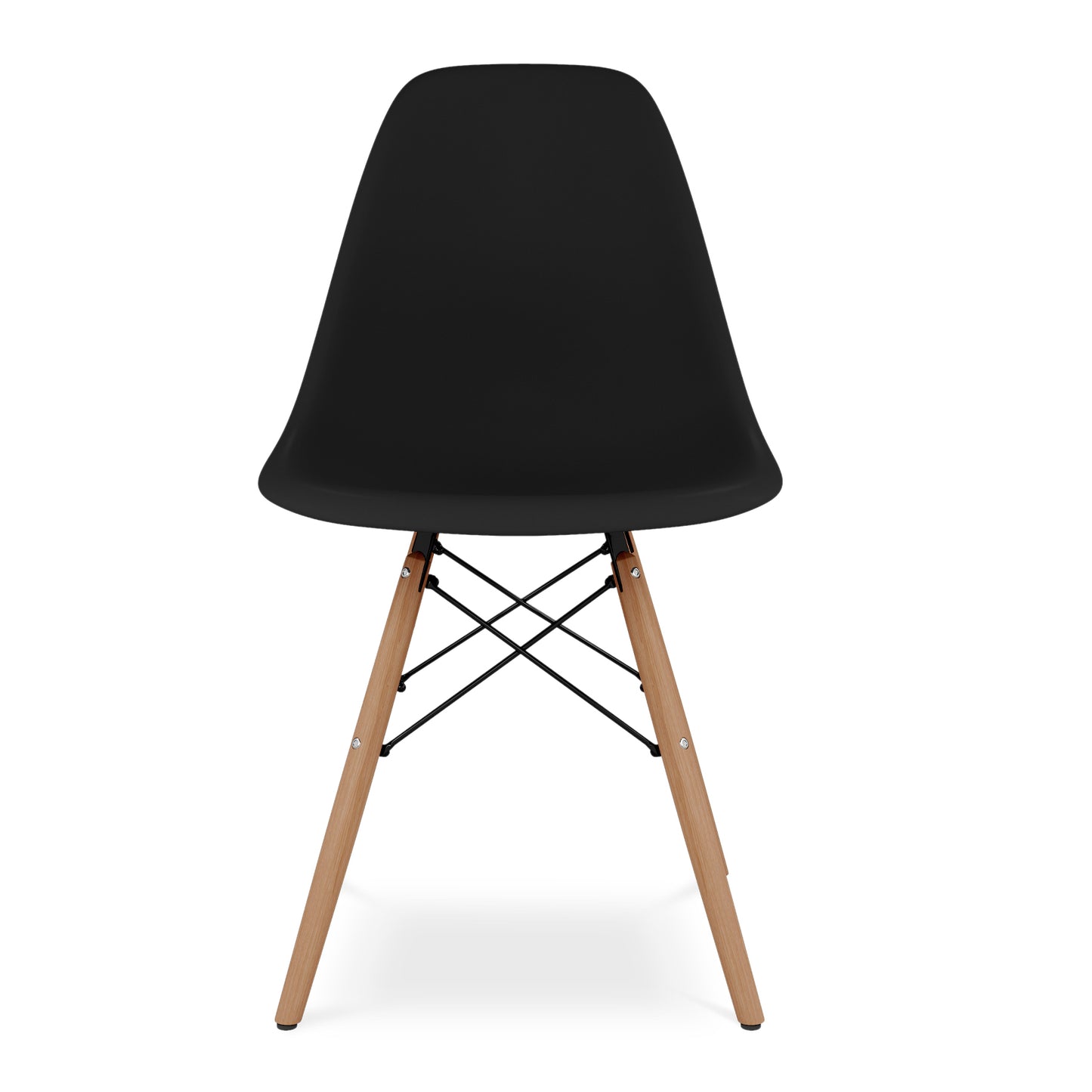 Eiffel Chair With Wood Legs, Black