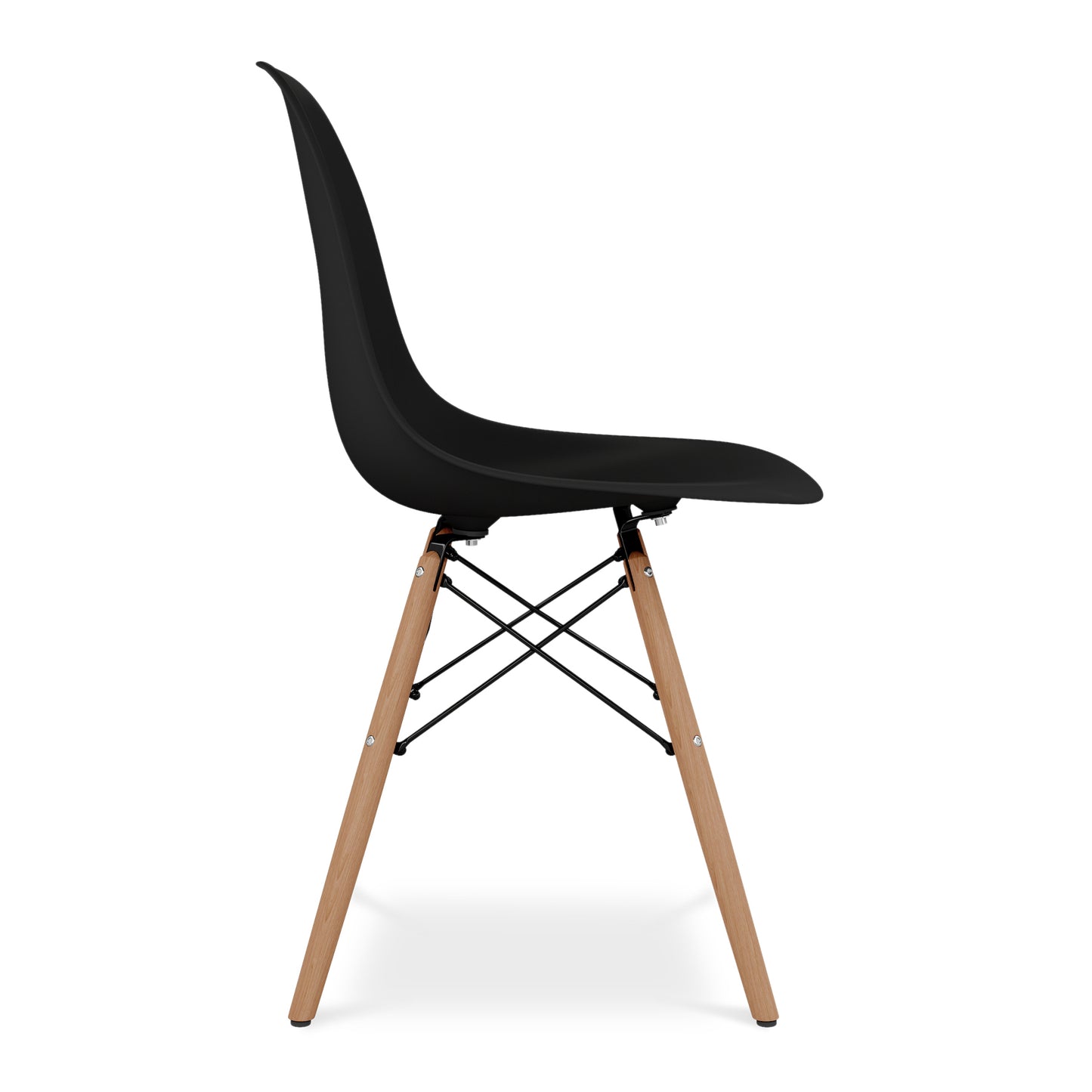 Eiffel Chair With Wood Legs, Black