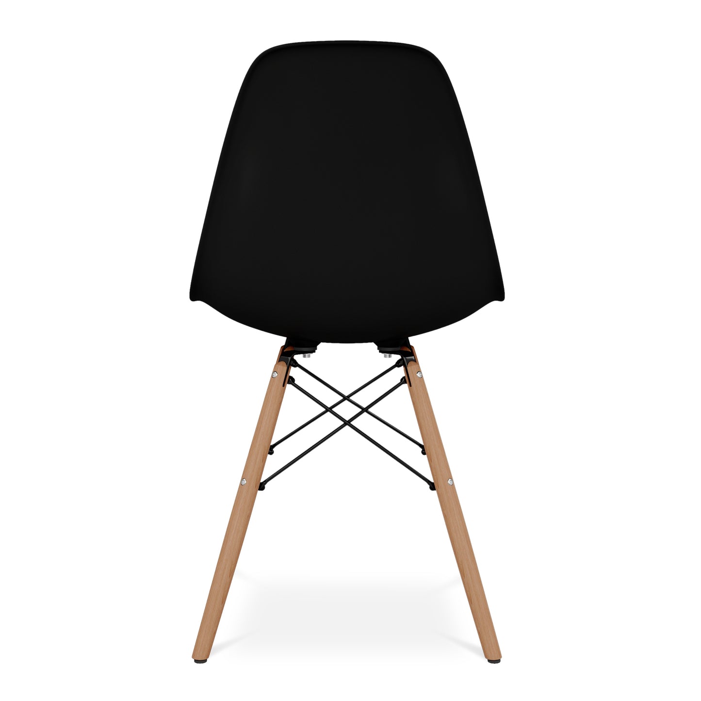 Eiffel Chair With Wood Legs, Black