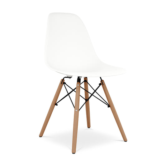 Eiffel Chair With Wood Legs, White
