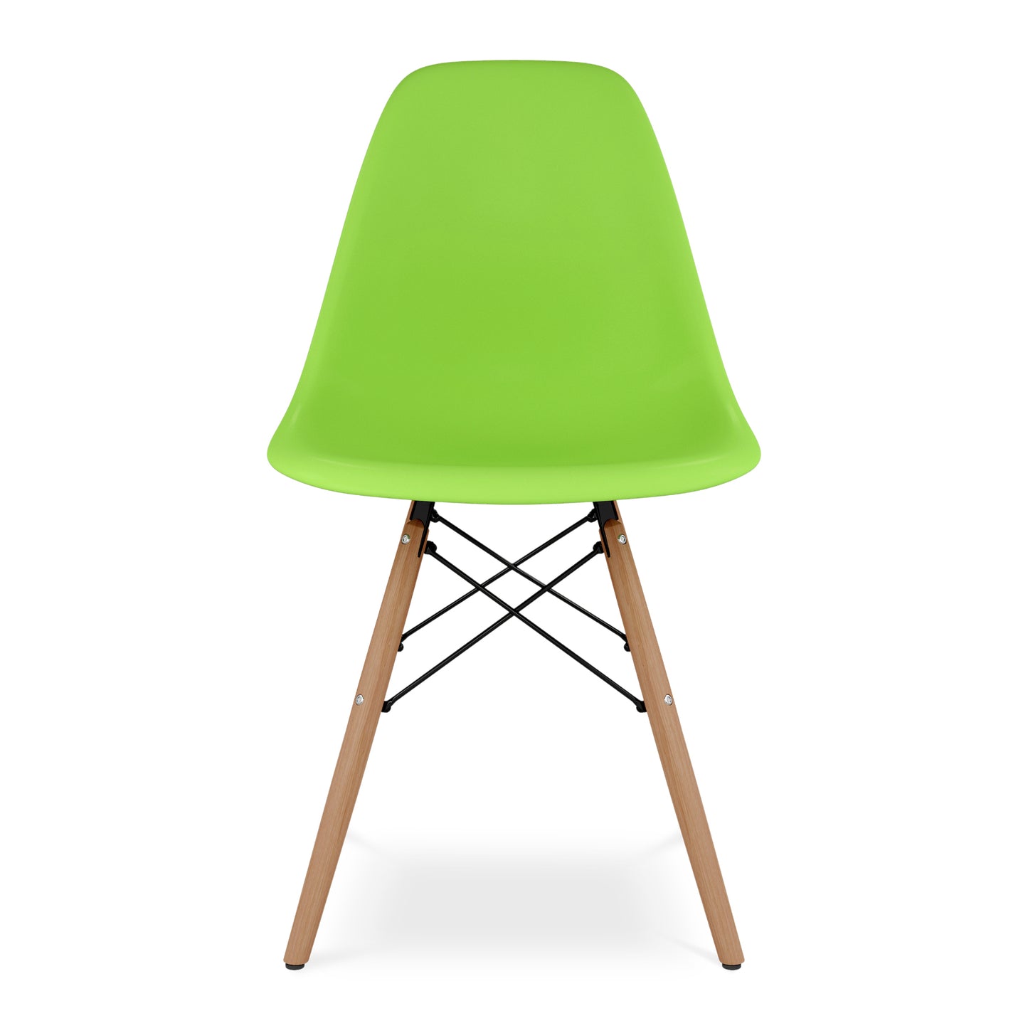 Eiffel Chair With Wood Legs, Green