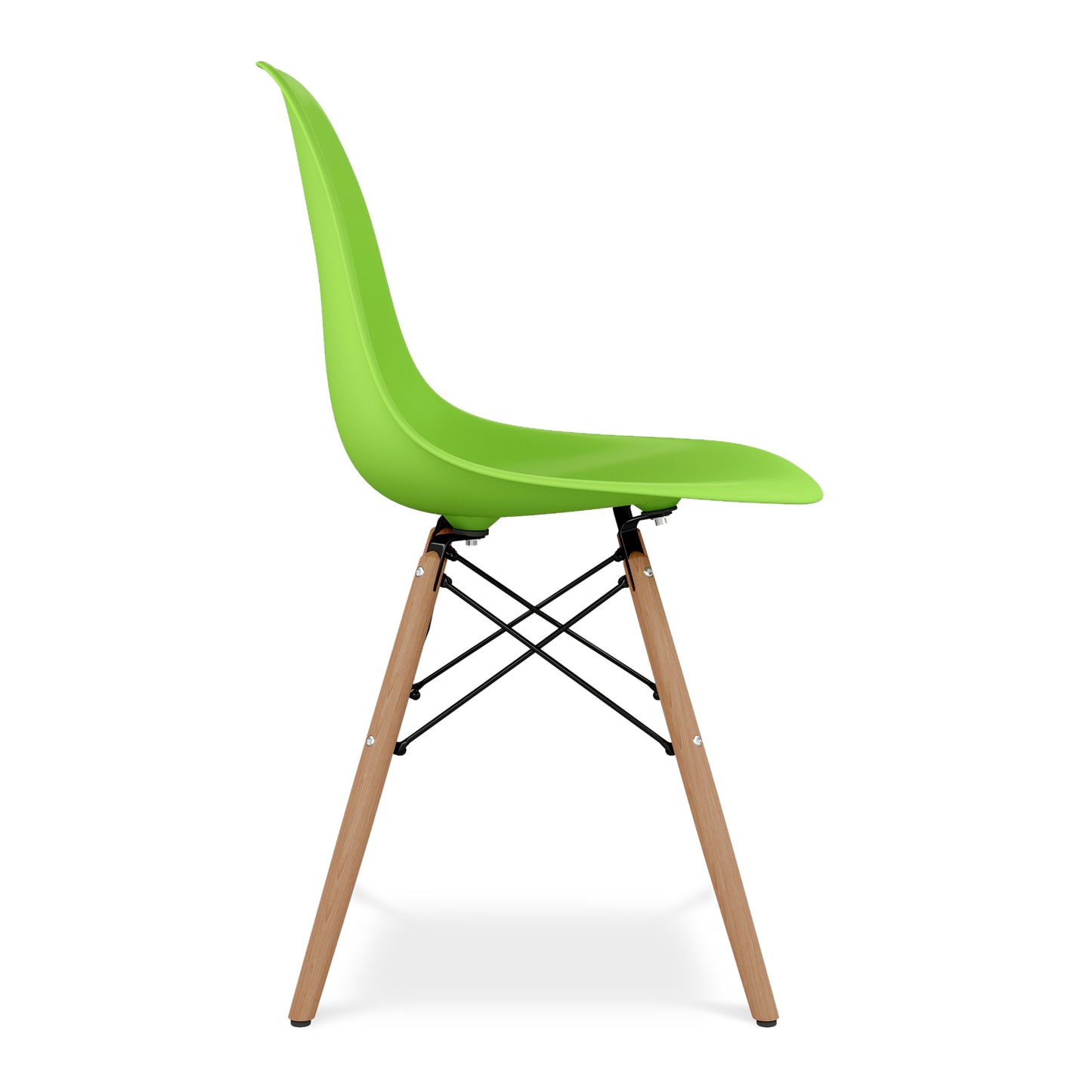 Eiffel Chair With Wood Legs, Green