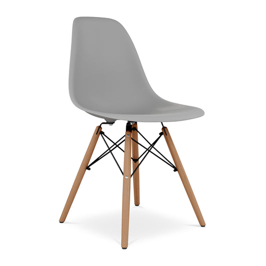 Eiffel Chair With Wood Legs, Gray
