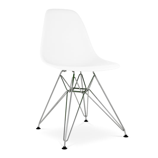 Eiffel Chair With Steel Legs, White