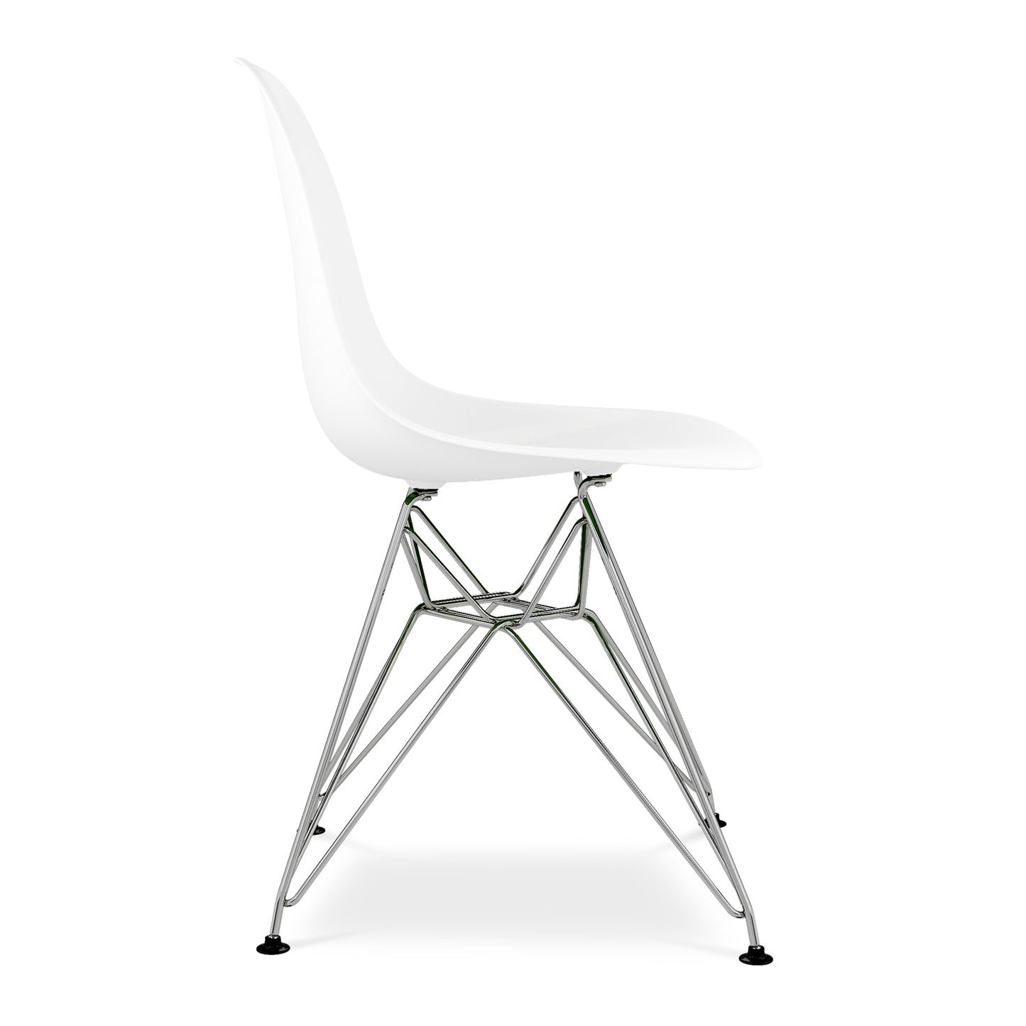 Eiffel Chair With Steel Legs, White