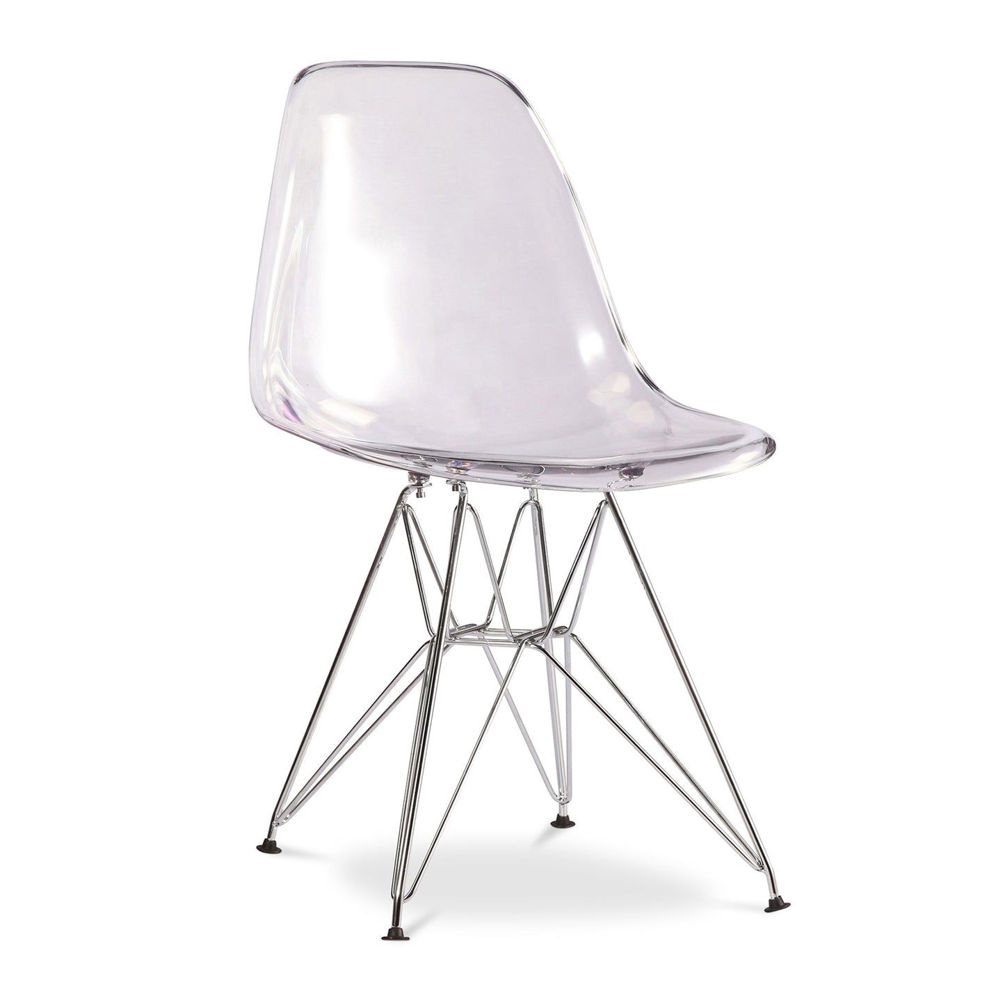 Eiffel Chair With Steel Legs, Clear