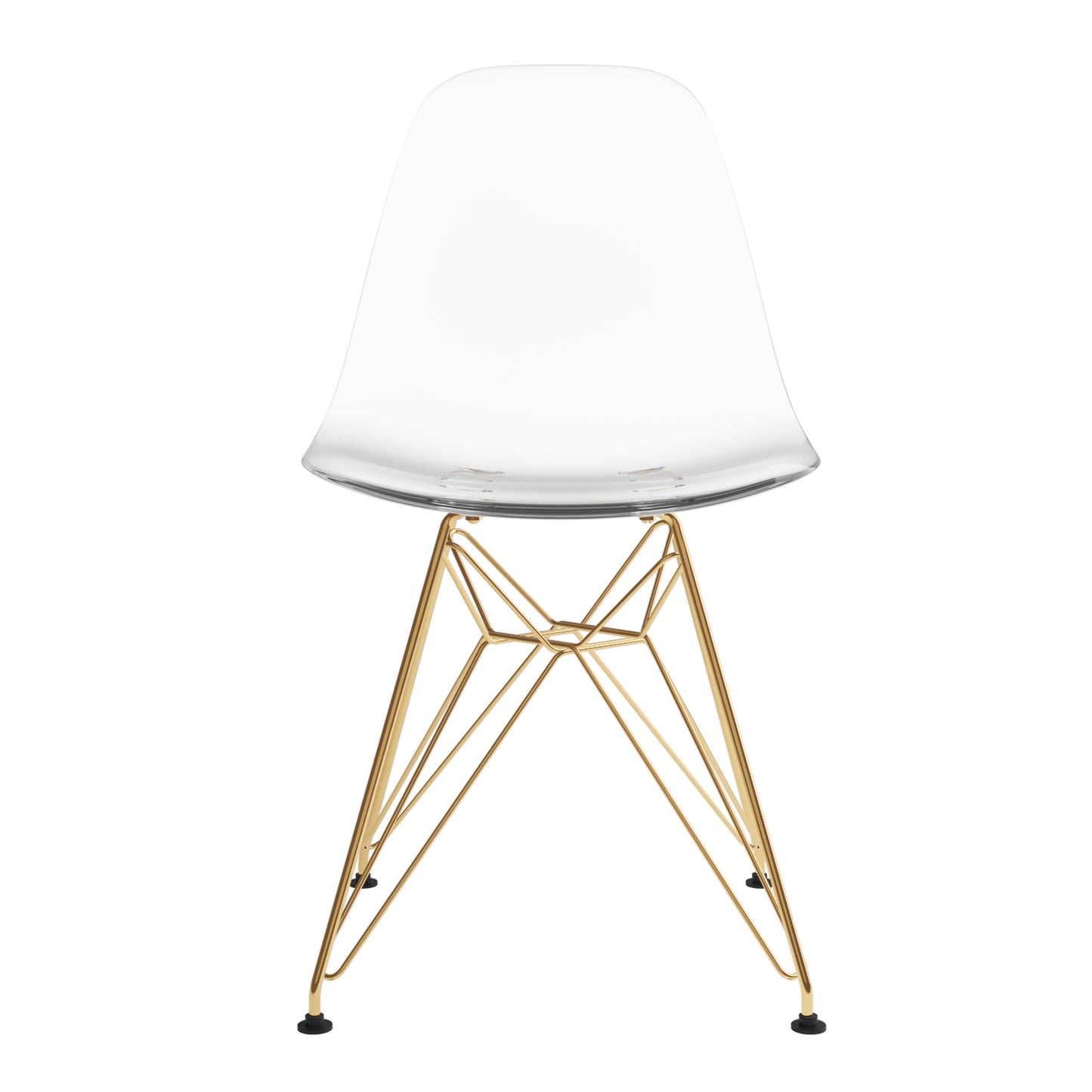 Eiffel Chair With Gold Legs, Clear
